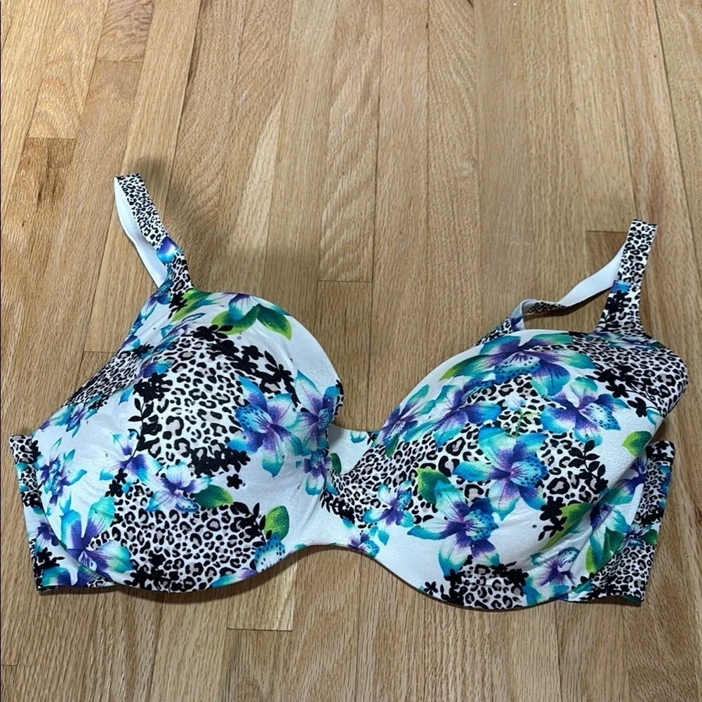 Victoria's Secret Lined Demi Bra Animal Print Push Up with Rhinestones - Picture 1 of 7